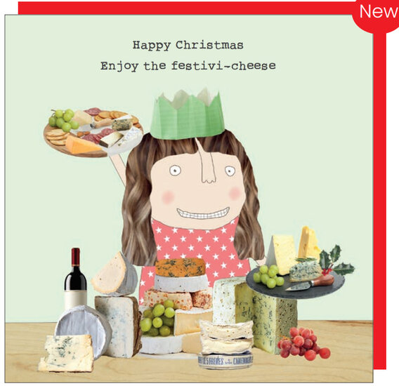 xGF096 &ndash; rosiemadeathing kerstkaart Gin &amp; Frolics - festivi-cheese