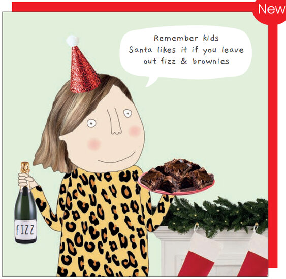 xBB017 &ndash; rosiemadeathing kerstkaart Babble - fizz &amp; brownies