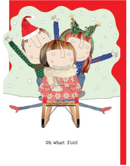 xSN008&ndash; rosiemadeathing kerstkaart Snowballs - what fun