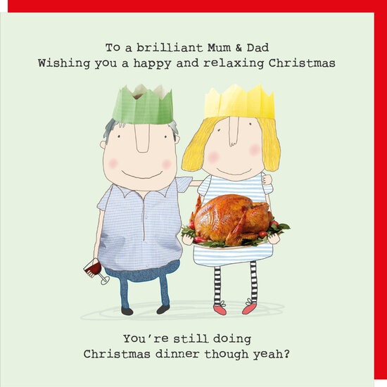 xrel02 &ndash; rosiemadeathing kerstkaart - brilliant Mum &amp; Dad - happy and relaxing Christmas