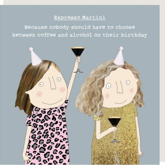 GF523 &ndash; rosiemadeathing wenskaart Gin &amp; Frolics - espresso martini