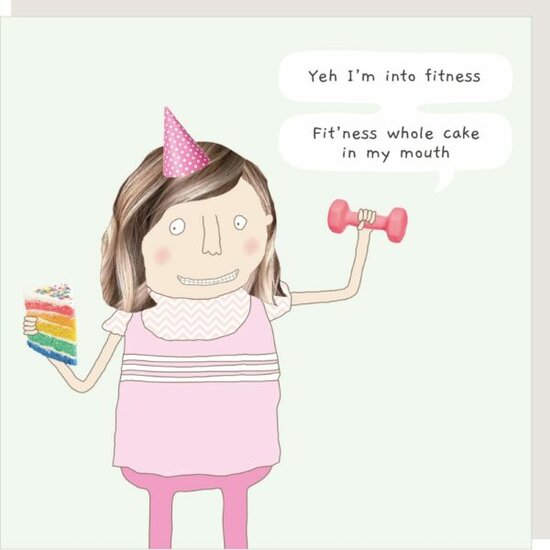 BB059 &ndash; rosiemadeathing wenskaart Babble - fitness cake