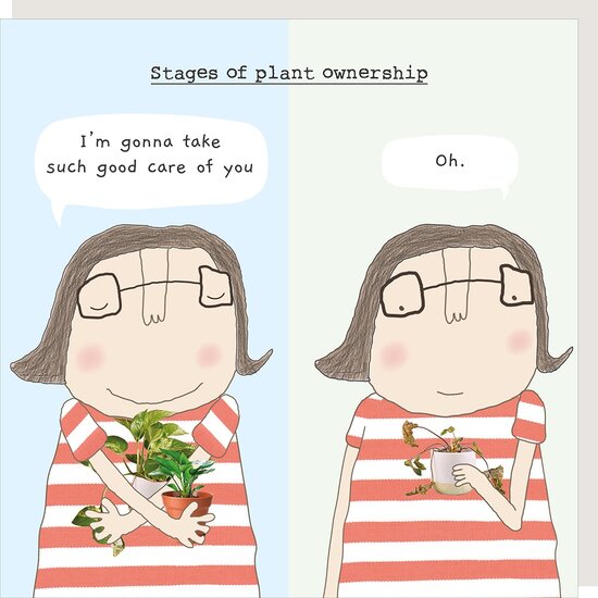 BB065 &ndash; Rosie made a thing wenskaart - plant ownership