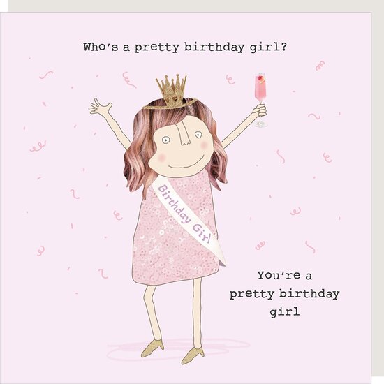 GF540 &ndash; Rosie made a thing wenskaart - pretty girl