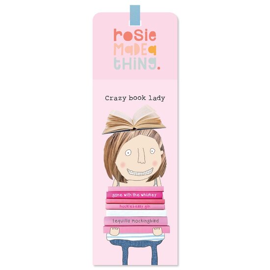 BKM020 &ndash; rosiemadeathing boekenlegger - crazy book lady