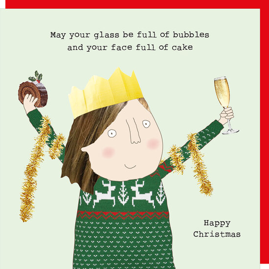 xGF099 &ndash; Rosie made a thing kerstkaart - glass full