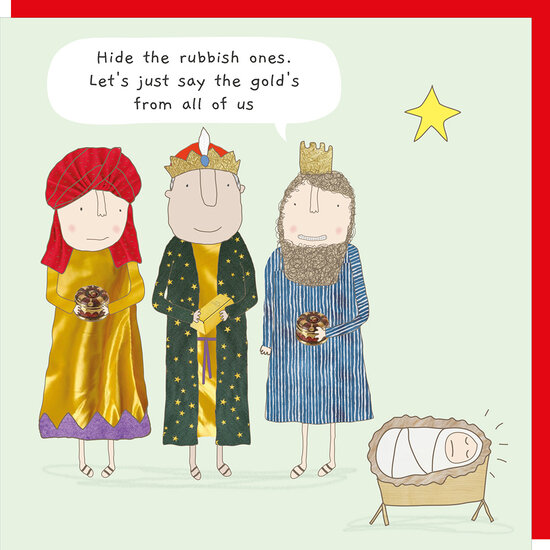 xBB022 &ndash; rosiemadeathing kerstkaart Babble - rubbish gold