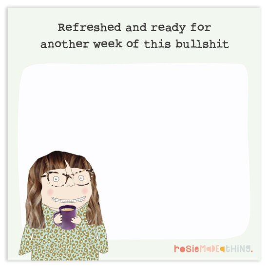 MJ006 &ndash; Rosie made a thing - memoblokje - refreshed