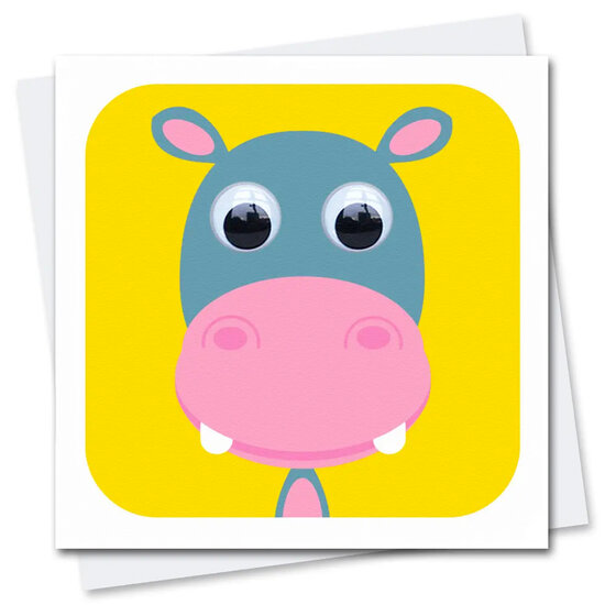 STR026 wenskaart Stripey Cats - safari Herman Hippo