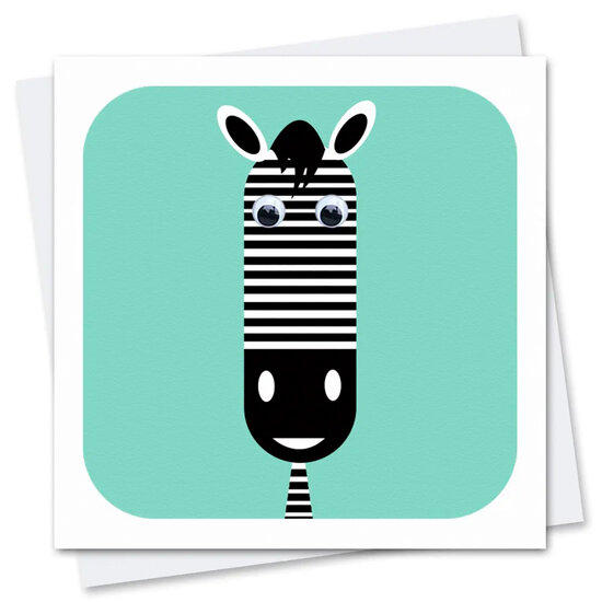 STR063 wenskaart Stripey Cats - safari Zed Zebra