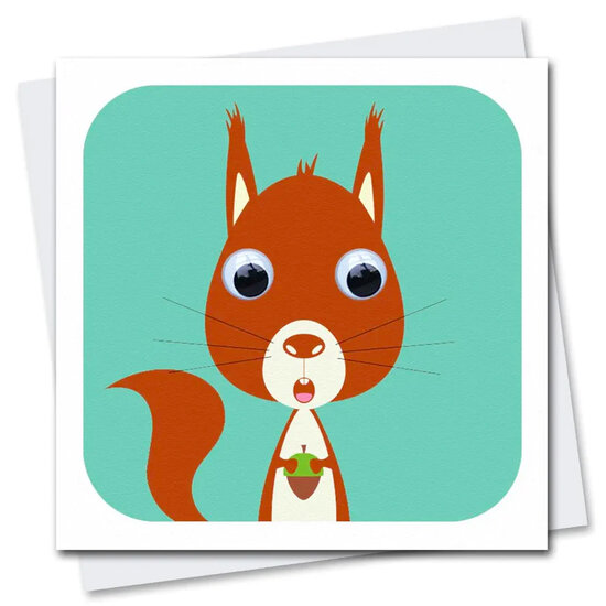STR049 wenskaart Stripey Cats - bos Pip Squirrel