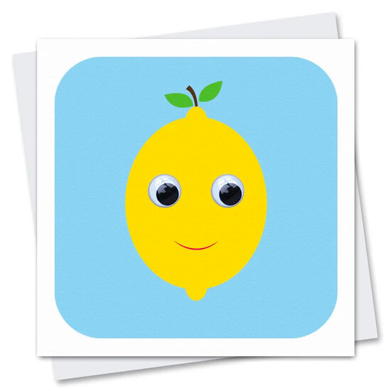 STR913 wenskaart Stripey Cats - fruit en vrienden Lenny Lemon