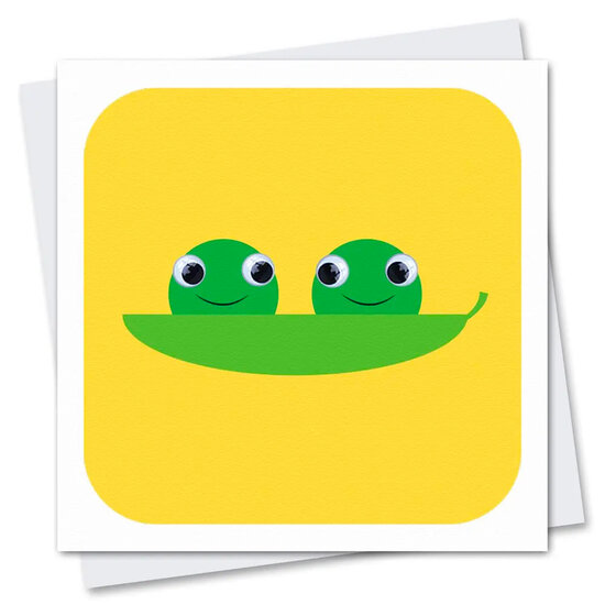 STR908 wenskaart Stripey Cats - fruit en vrienden Pea en Pod Peapods
