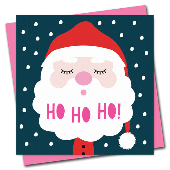 STRc545 kerstkaart Stripey Cats - ho ho ho