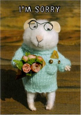 SQ007 tiny squee mousies wenskaart - i&#039;m sorry
