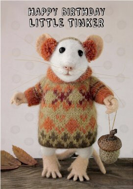 SQ022 tiny squee mousies wenskaart - happy birthday little tinker