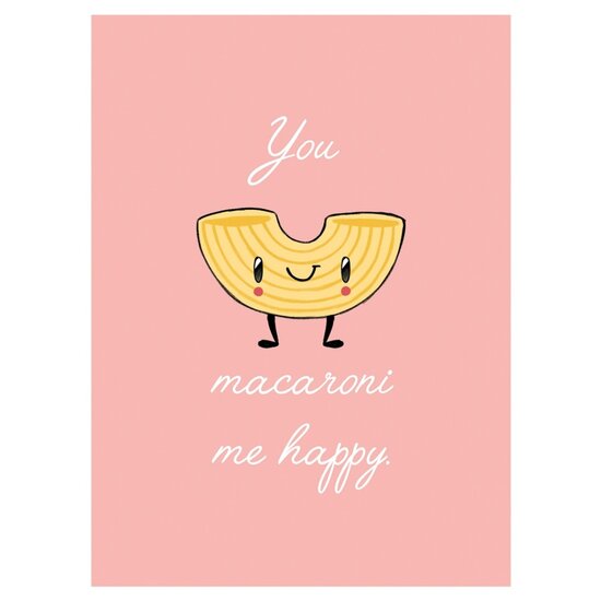 SA413 - Fusilli Reasons wenskaart Santoro - You macaroni me happy
