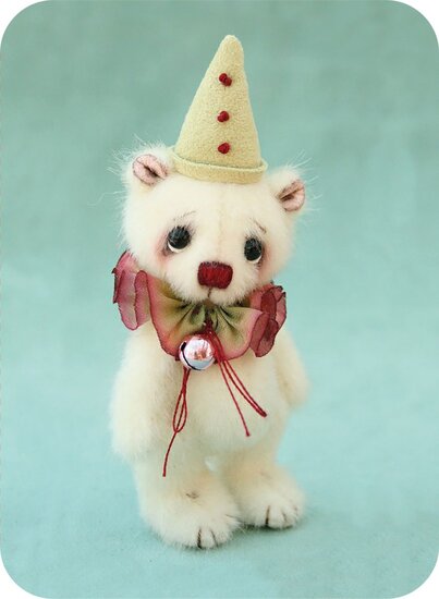 ES320 &ndash; Eclectic Selection - wenskaart Santoro -  White Teddy Clown