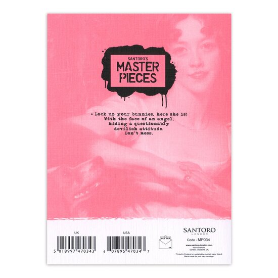 MP034 &ndash; Eclectic Selection Santoro - wenskaart Masterpieces - Sweet But A Psycho