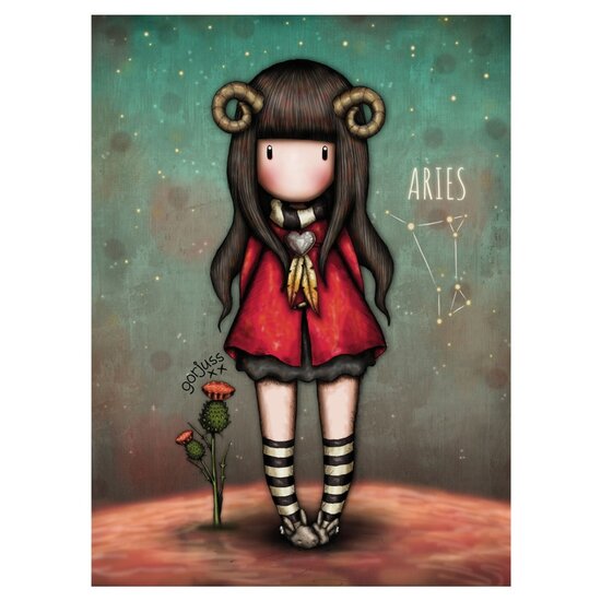 GC421 - wenskaart Gorjuss  - Aries - The Red Coat - ram