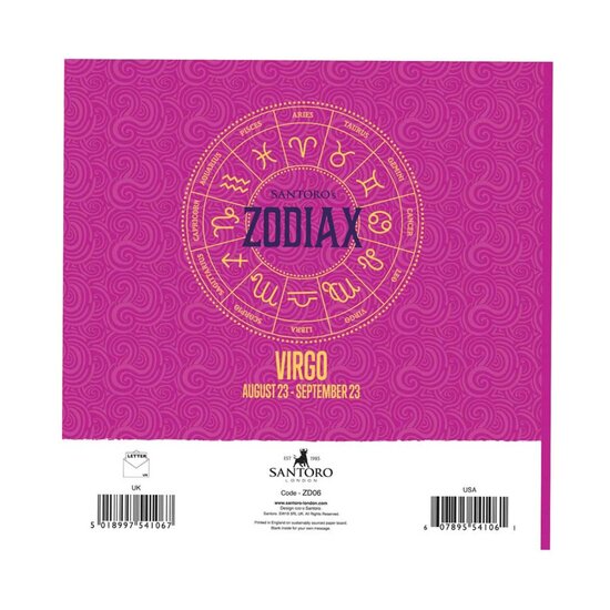 ZD06 - Zodiax wenskaart Santoro - Virgo (maagd)