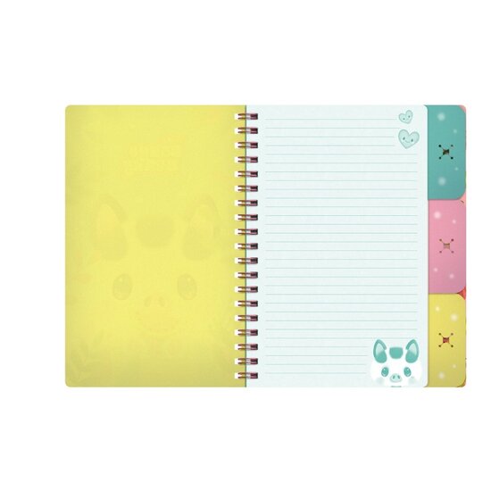 1287BB02 - Bangoberry - notitieboek met verdelers en bangobobs - Piggy Pig