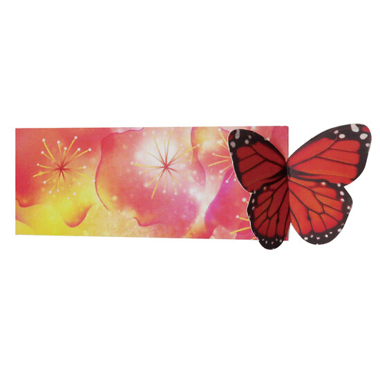 plexiglas display gevuld met  9 vlinder boekenleggers
