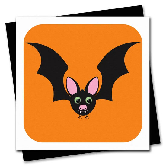 STR668 wenskaart Stripey Cats - Vampier vleermuis halloween kaart
