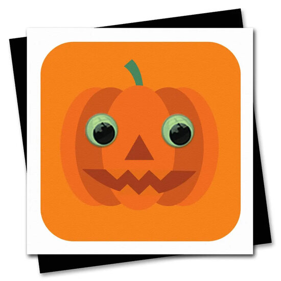 STR670 wenskaart Stripey Cats - Pompoen halloween kaart