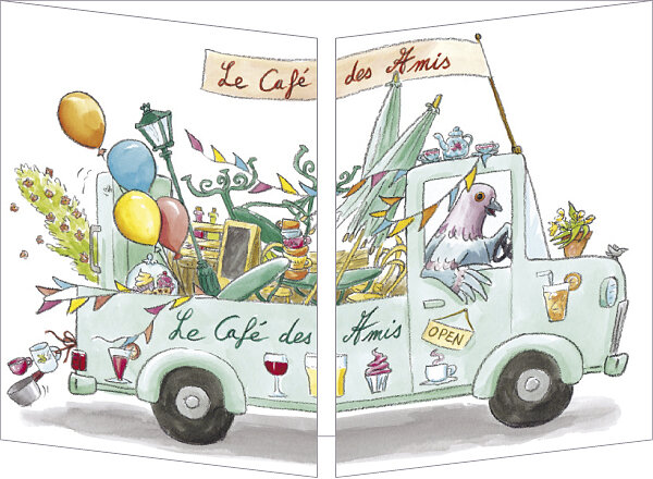 CT368 Cache-Cache uitklapbare kaart - vriendencaf&eacute;