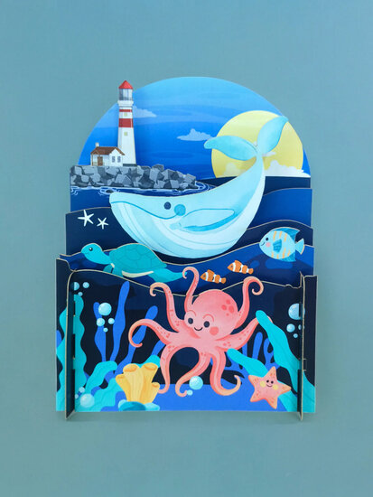 AJD-KID038 Kids pop-up kaart - in de zee