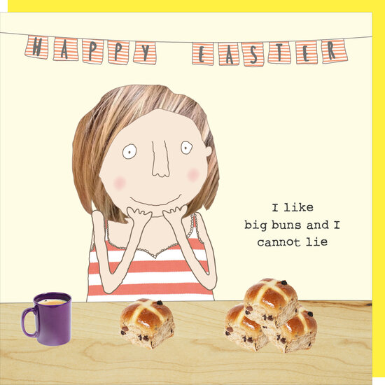 GF383 &ndash; Rosie made a thing paaskaart - happy easter - I like big buns