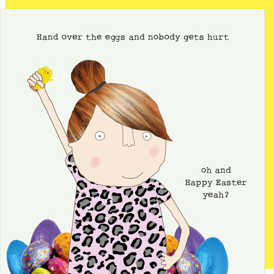 GF384 &ndash; Rosie made a thing paaskaart - hand over the eggs 