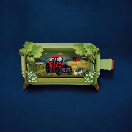 MIB306 Message in a Bottle kaart - rode tractor
