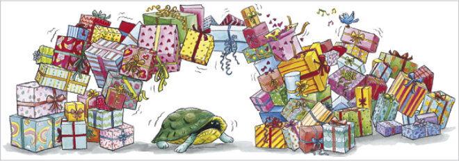 CT371 Cache-Cache uitklapbare kaart - pas op voor vallende cadeaus