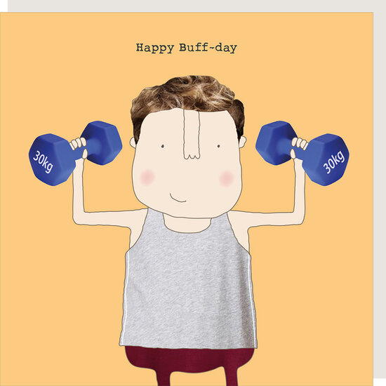 GF580 &ndash; Rosie made a thing wenskaart - happy buff-day