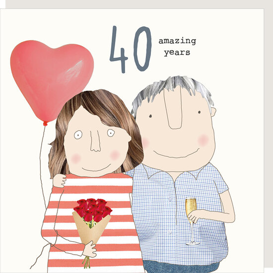 GF590 &ndash; Rosie made a thing wenskaart - anniversary 40th