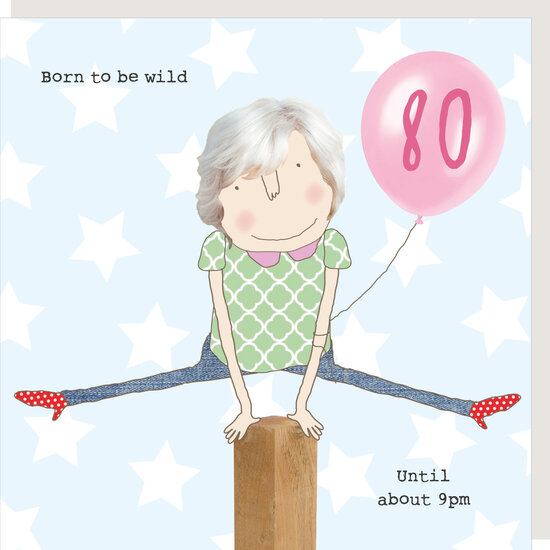 GFA016 &ndash; Rosie made a thing wenskaart - girl 80 wild