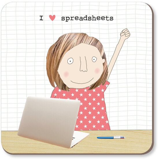 CST101 &ndash; Rosie made a thing onderzetter - spreadsheets coaster