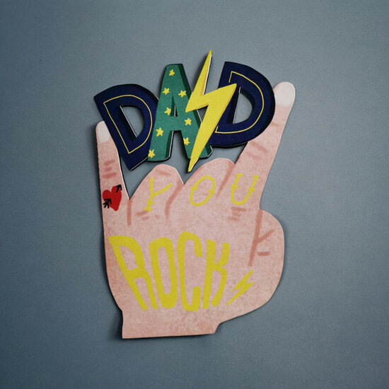 AL217 Laser uitgesneden wenskaart - dad you rock