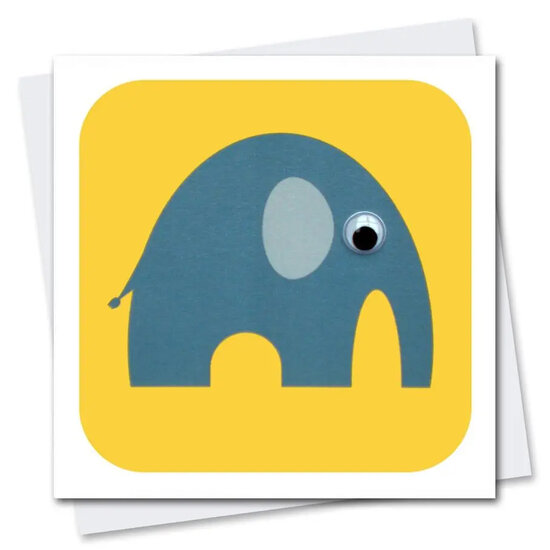 STR017 wenskaart Stripey Cats - Elwood elephant - olifant