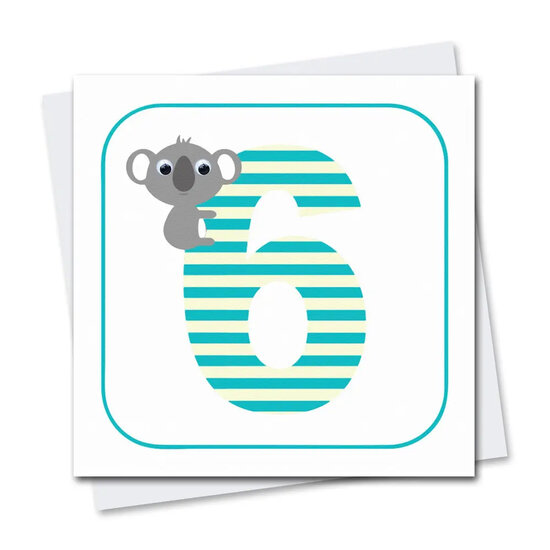 STR455 wenskaart Stripey Cats - 6 Kimmy koala