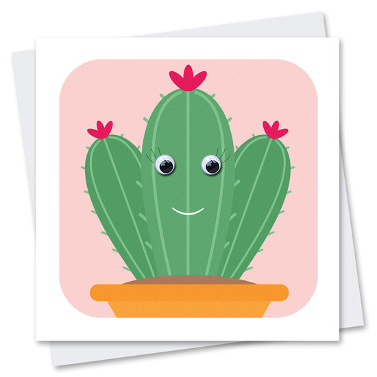 STR907 wenskaart Stripey Cats - Casey cactus