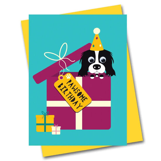 STR803 wenskaart Stripey Cats - Pawsome Birthday