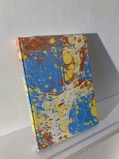 Luxe notitieboek gemarmerde omslag - gelinieerd - 12x17 cm - design T15