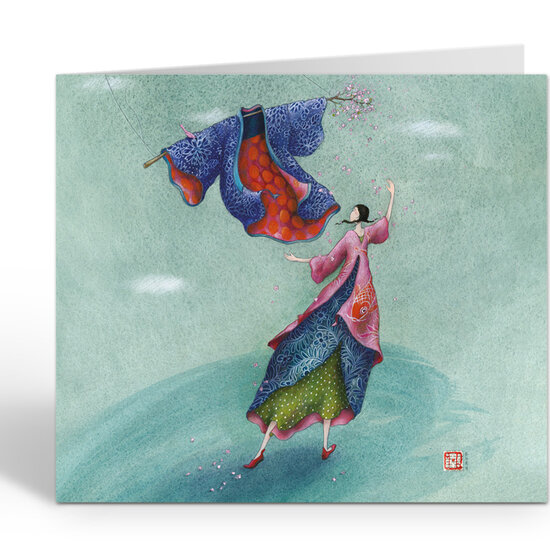 QB23906 wenskaart gaelle boissonnard - dansen in de wolken
