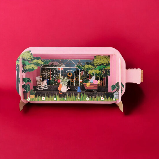 MIB324 Message in a Bottle kaart - kas en katten