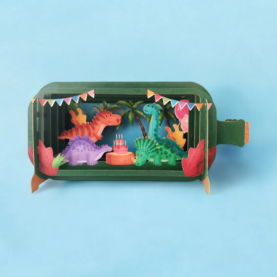 MIB325 Message in a Bottle kaart - dinosaurus