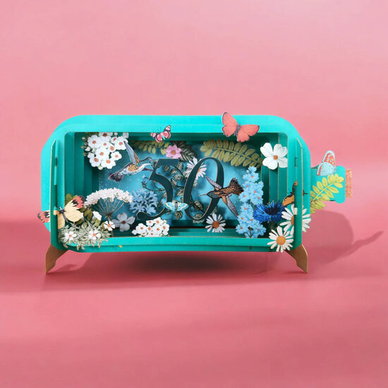 MIB332 Message in a Bottle kaart - 50 jaar bloemen