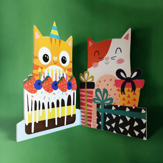 WB002 laser gesneden kaart Aww! so cute! - kat